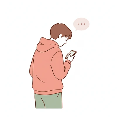 話しかけても「別に」だけ答える子どものイラスト
